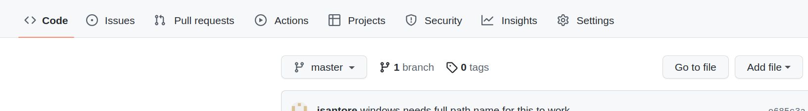 the top menu from github with the settings tab visible