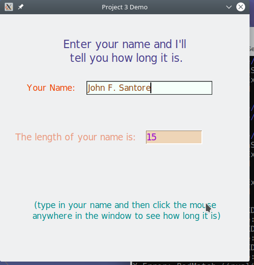 proj3 part2 project 3 after the user types in name
