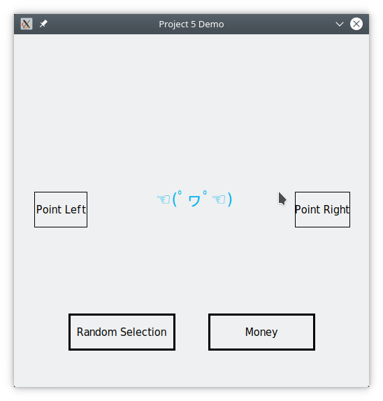 project 5 with the left button pressed
